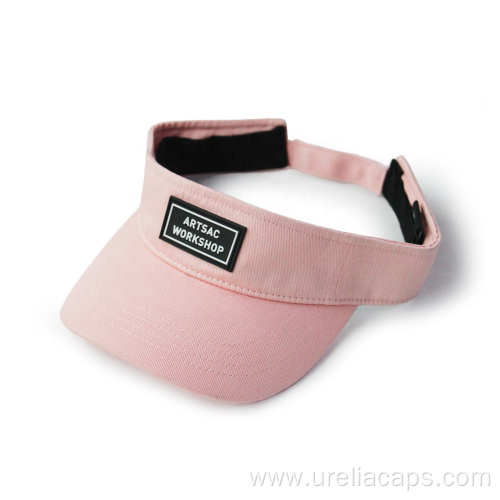 Cotton sun visor with rubber label